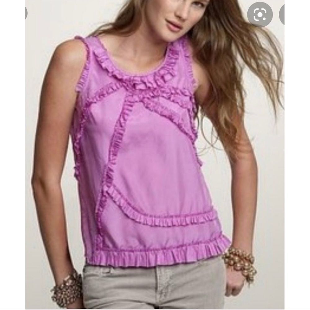 J. Crew Women's 100% Silk Evie Ruffled Top Blouse